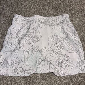 Columbia White Floral Print Athletic Tennis Golf Sport Skort Skirt | Size Large
